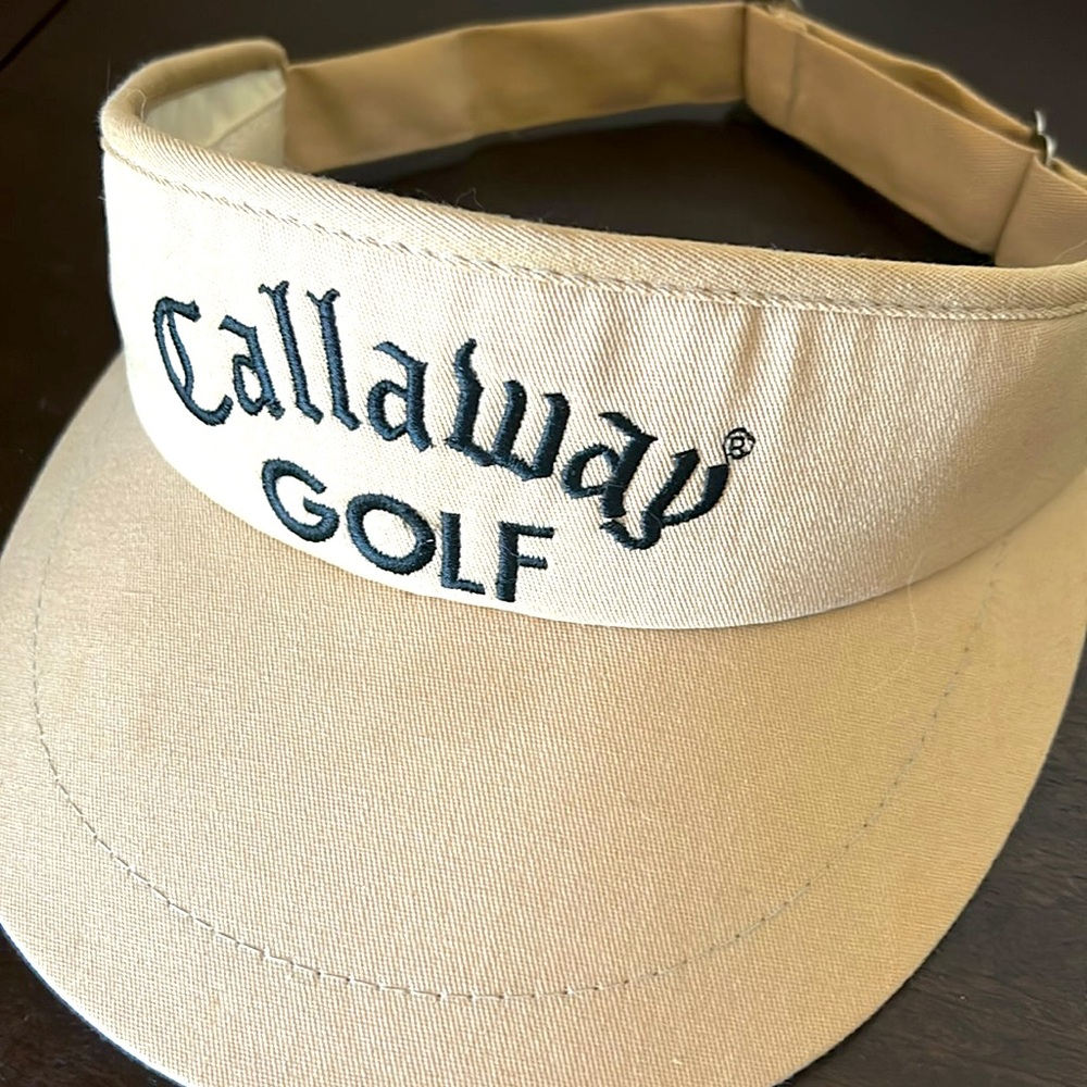 *SOLD*Callaway Classic Canvas Tan Golf Visor Vintage - Picture 3 of 9
